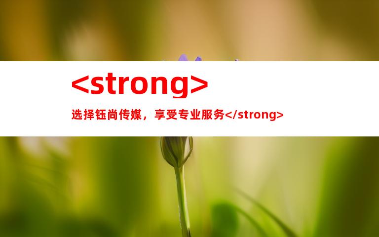 <strong>选择钰尚传媒，享受专业服务</strong>