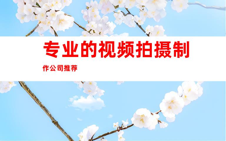 专业的视频拍摄制作公司推荐