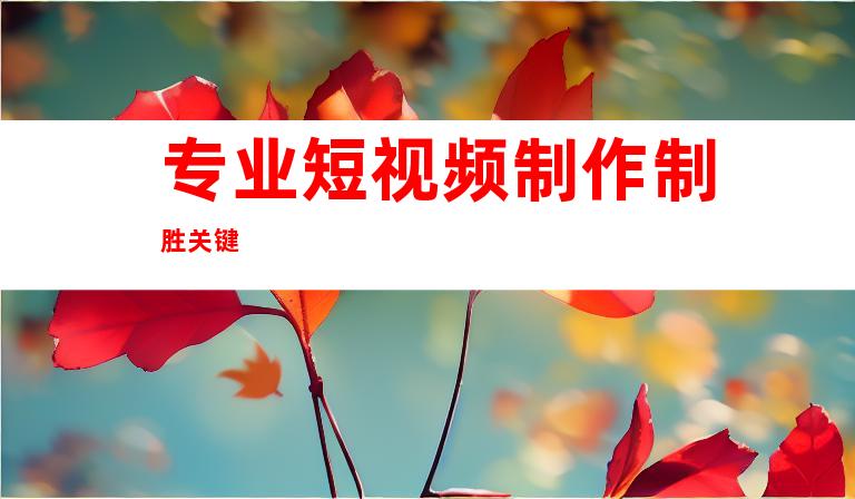 专业短视频制作制胜关键