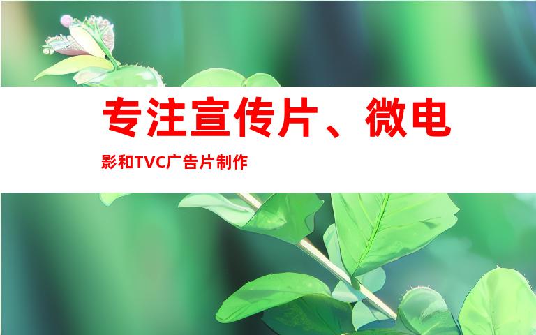 专注宣传片、微电影和TVC广告片制作