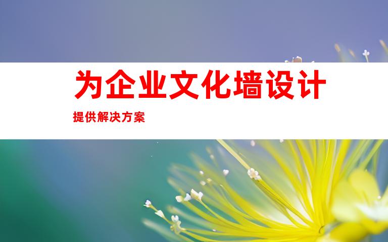 为企业文化墙设计提供解决方案