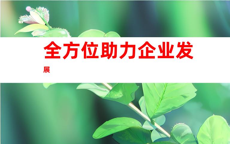 全方位助力企业发展