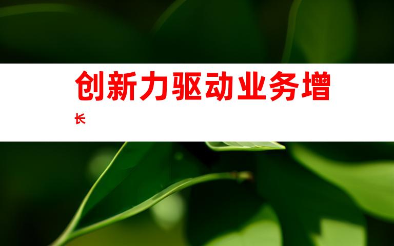 创新力驱动业务增长