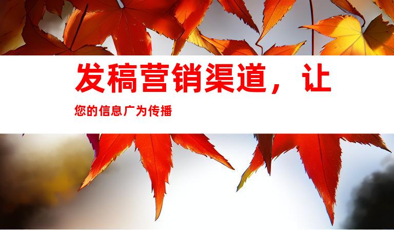 发稿营销渠道，让您的信息广为传播