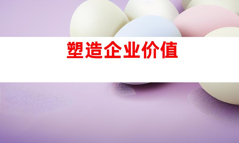 塑造企业价值