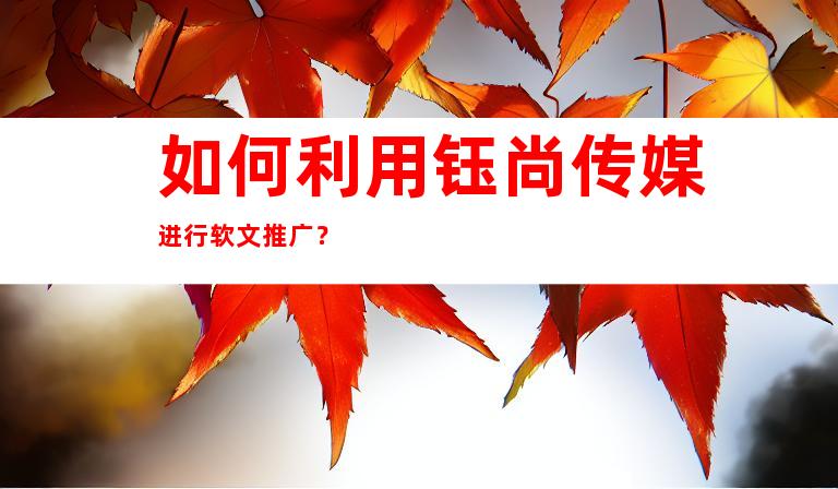 如何利用钰尚传媒进行软文推广？