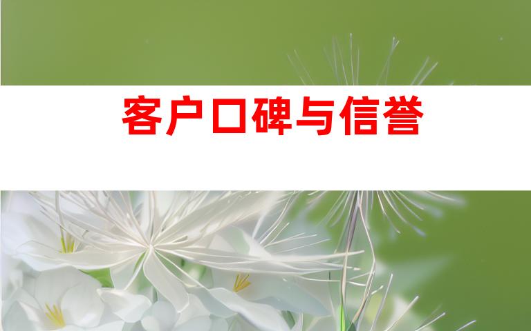 客户口碑与信誉