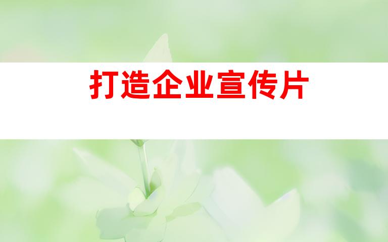 打造企业宣传片