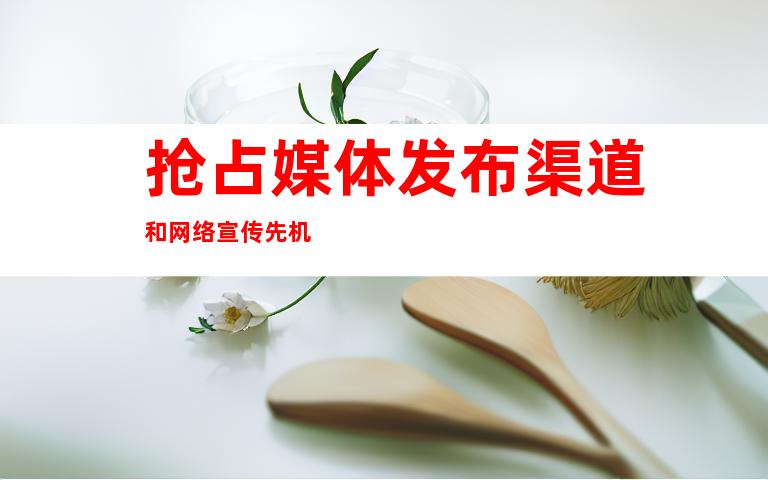 抢占媒体发布渠道和网络宣传先机