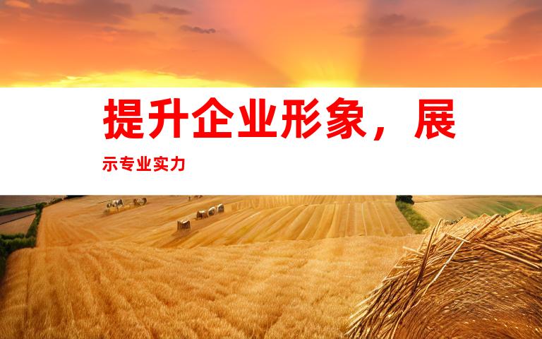 提升企业形象，展示专业实力