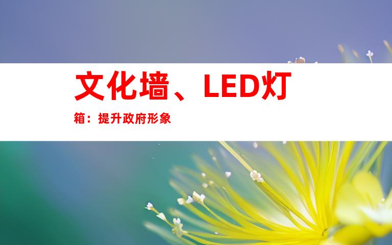 文化墙、LED灯箱：提升政府形象