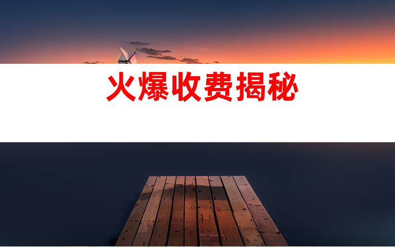 火爆收费揭秘