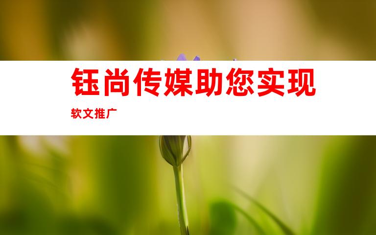 钰尚传媒助您实现软文推广