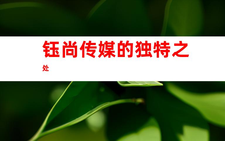 钰尚传媒的独特之处