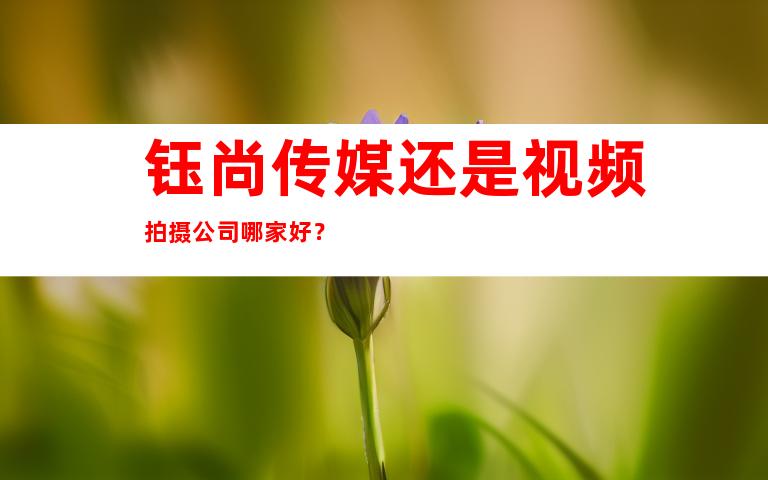 钰尚传媒还是视频拍摄公司哪家好？