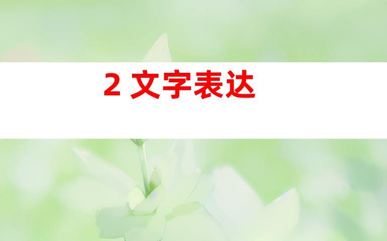 2. 文字表达