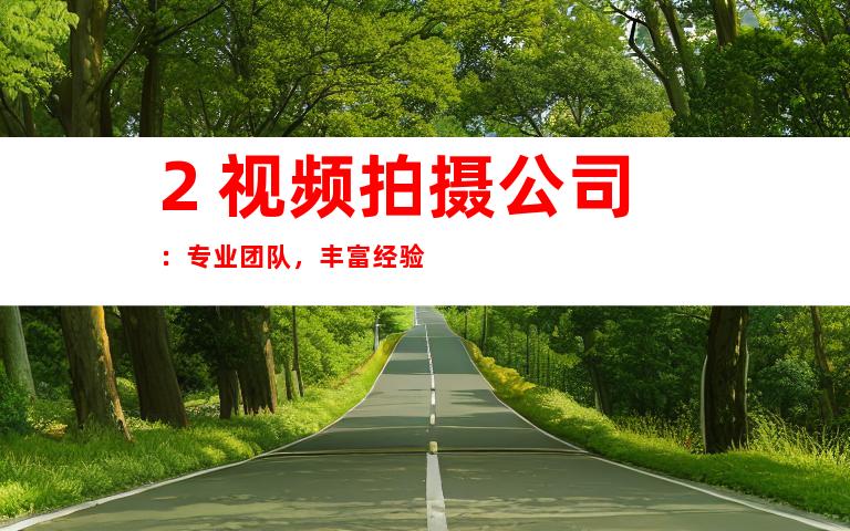 2. 视频拍摄公司：专业团队，丰富经验