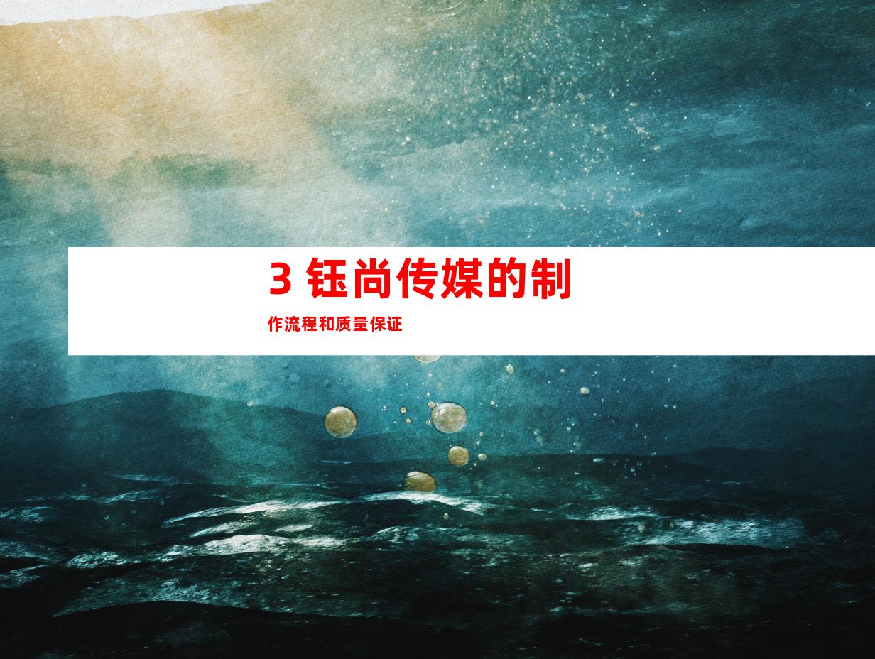 3. 钰尚传媒的制作流程和质量保证