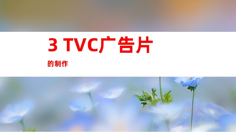 3. TVC广告片的制作