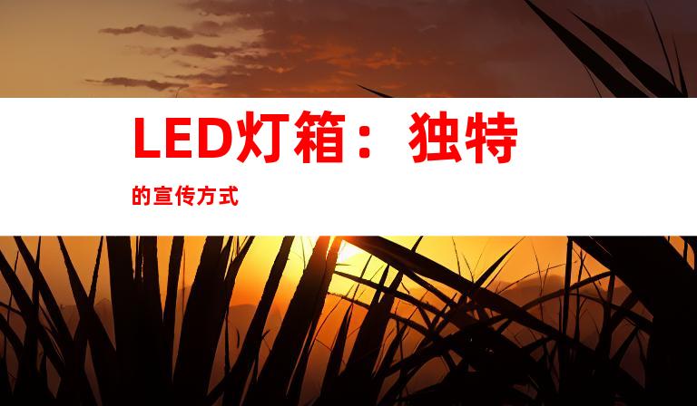 LED灯箱：独特的宣传方式